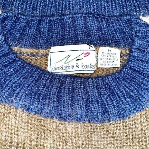 CHRISTOPHER & BANKS Mohair Blend Men's Pull-Over Sweater - Wide Rugby Stripes -M - Picture 8 of 11